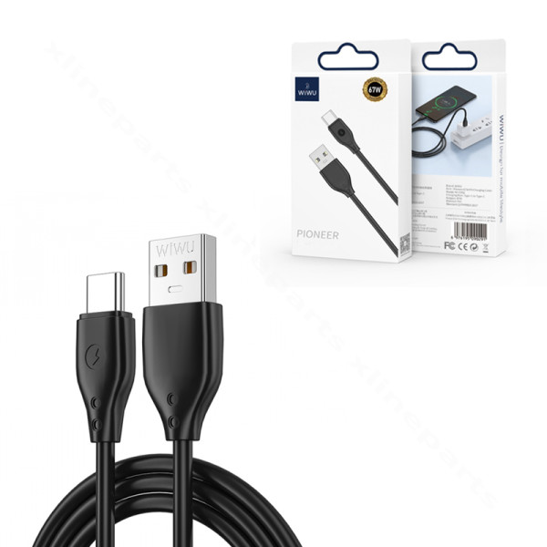 Καλώδιο USB σε USB-C Wiwu Pioneer Series Wi-C001 2.4A 1m μαύρο