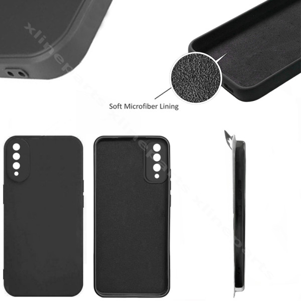 Задний чехол силиконовый в комплекте для Samsung A70 A705 черный