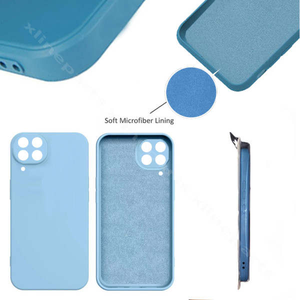 Задний чехол силиконовый в комплекте для Samsung A22 5G A226 синий