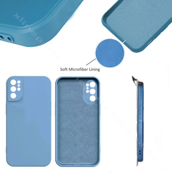 Задний чехол силиконовый в комплекте для Samsung S21 Ultra G998 синий