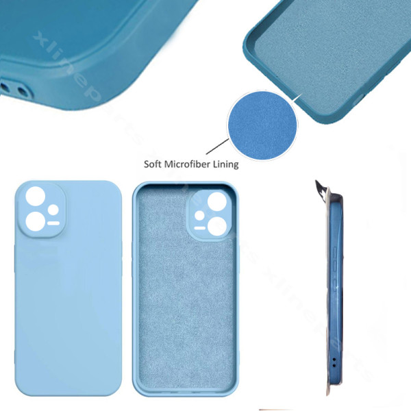 Задний чехол силиконовый в комплекте Xiaomi Poco X5 синий
