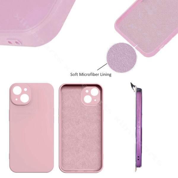 Задний чехол силиконовый в комплекте Apple iPhone 13 розовый