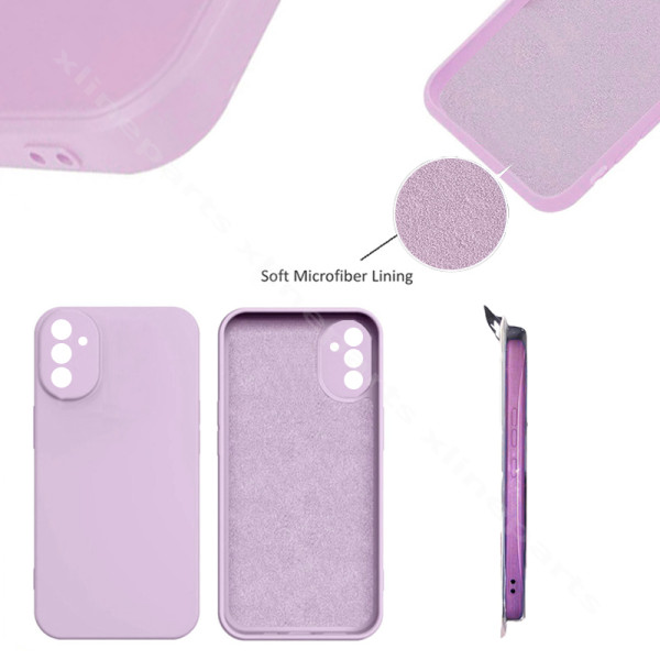 Задний чехол силиконовый в комплекте для Samsung A14 4G/A14 5G фиолетовый