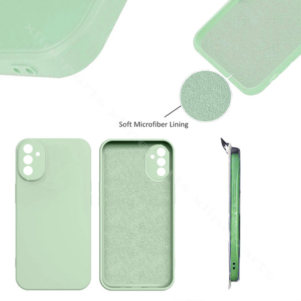 Задний чехол силиконовый в комплекте Samsung A04s A047 зеленый