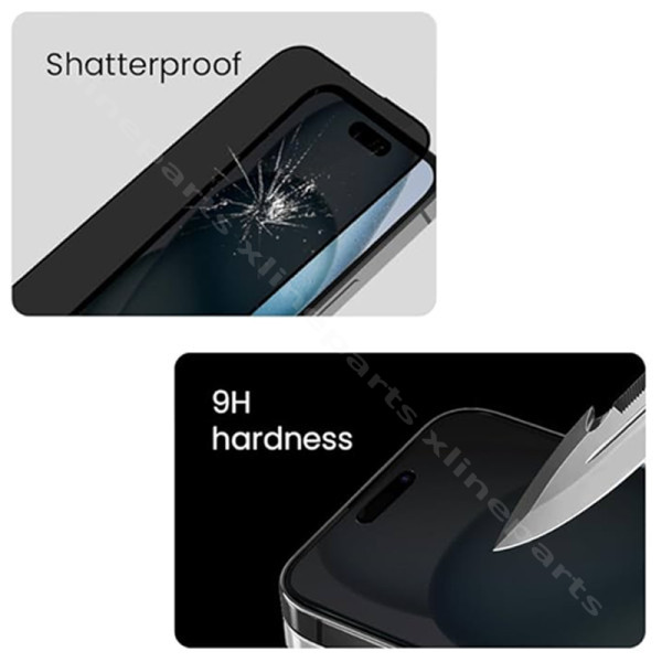 Tempered Glass Privacy Samsung S22 S901 μαύρο