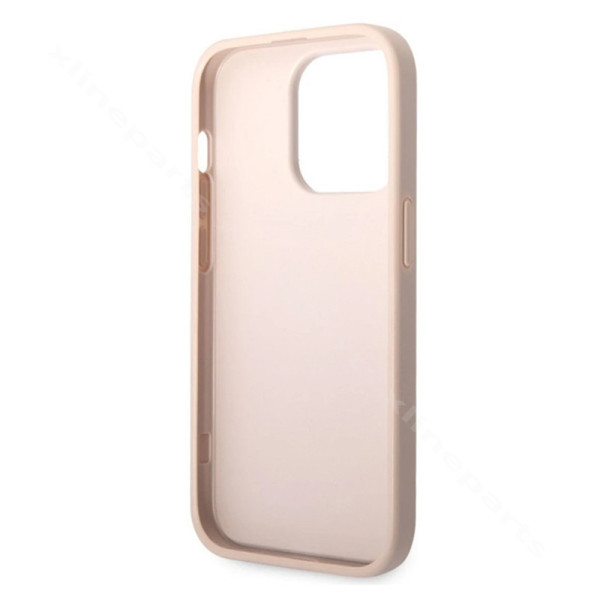 Πίσω θήκη Guess PU 4G Metal Logo Apple iPhone 14 Pro Max ροζ
