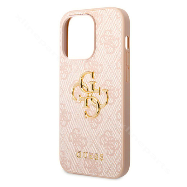 Πίσω θήκη Guess PU 4G Metal Logo Apple iPhone 15 Pro Max ροζ