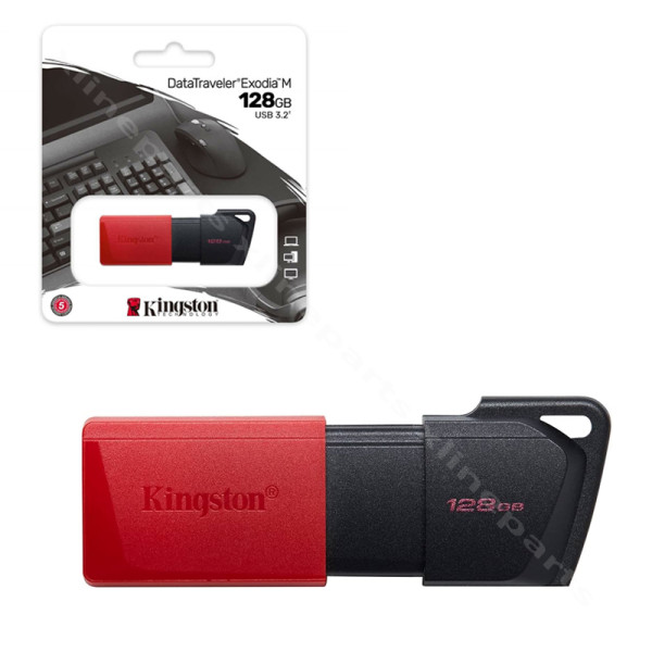 Флеш-накопитель Kingston Exodia M USB 3.2 128 ГБ черный красный