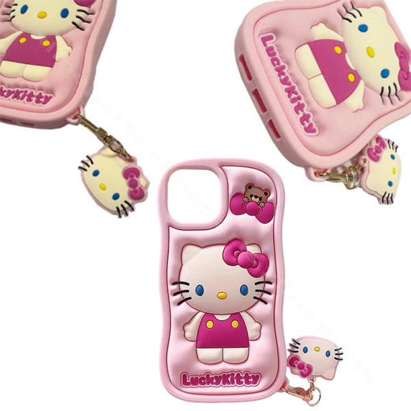 Задний чехол Lucky Kitty Apple iPhone 13 розовый