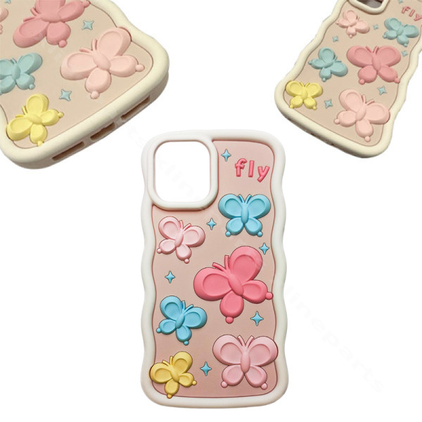 Back Case Butterfly Apple iPhone 13 pink