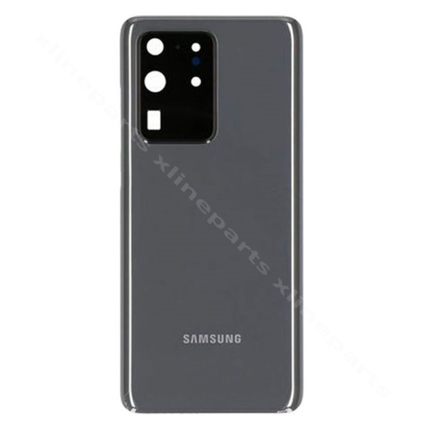 Задняя крышка аккумуляторного отсека Объектив камеры Samsung S20 Ultra G988 серый OEM*