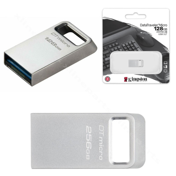 Флеш-накопитель Kingston Micro G2 USB 3.2 128 ГБ серебристый