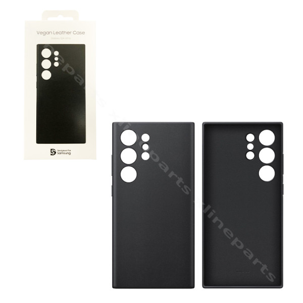 Back Case Vegan Leather Samsung S24 Ultra S928 black (Original)