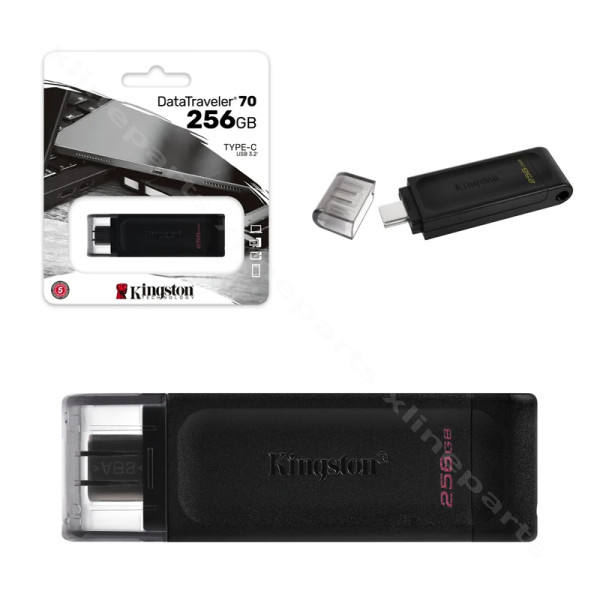 Pen Drive Kingston DT70 USB-C 3.2 256GB black