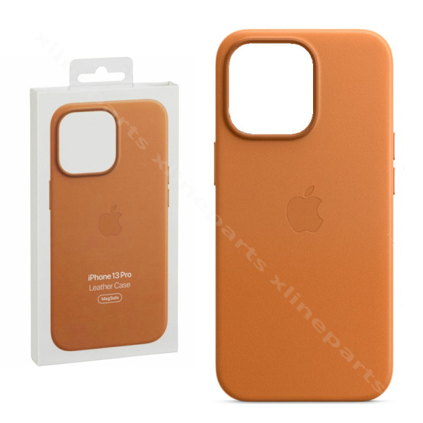 Back Case Leather Magsafe Apple iPhone 13 Pro golden brown (Original)