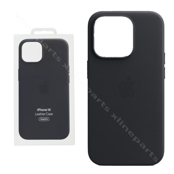 Back Case Leather Magsafe Apple iPhone 14 midnight (Original)