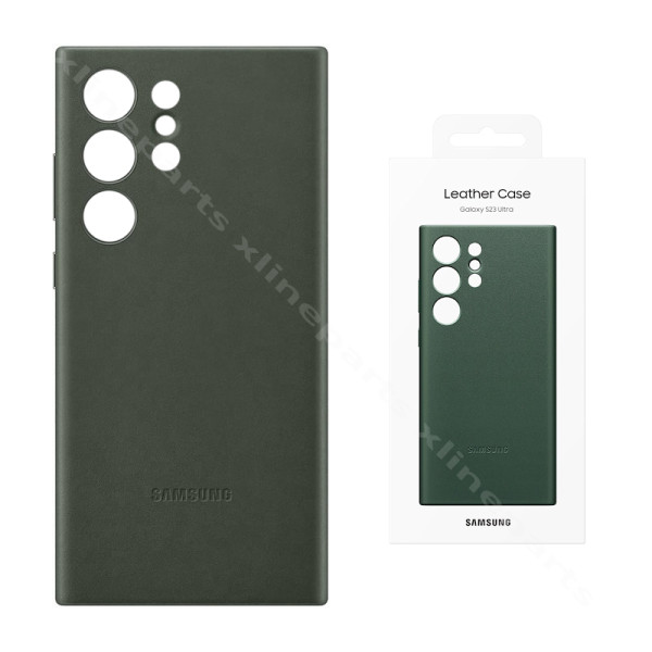 Back Case Leather Samsung S23 Ultra S918 green (Original)