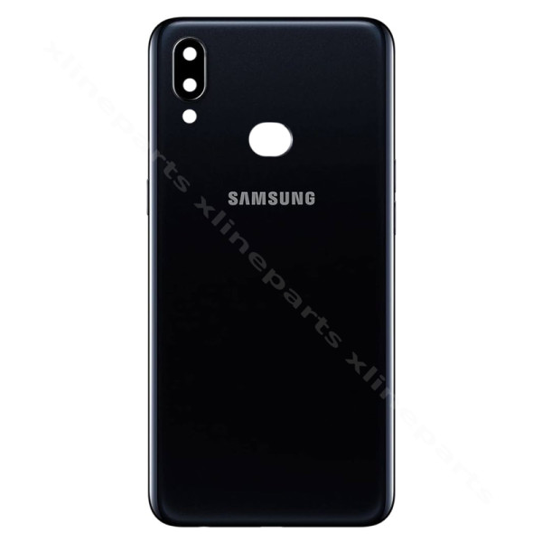Задняя крышка аккумуляторного отсека для объектива камеры Samsung A10s A107 черная OEM