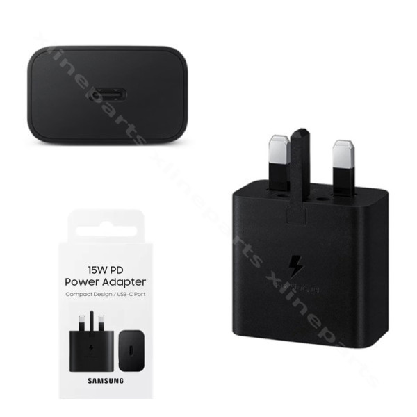 Зарядное устройство USB-C Samsung 15W UK чёрное