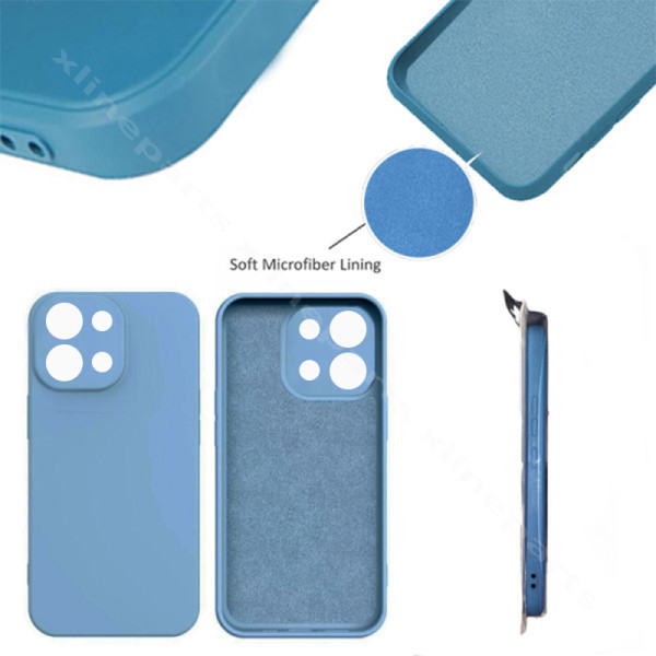 Back Case Silicone Xiaomi Poco M6 Pro 4G blue