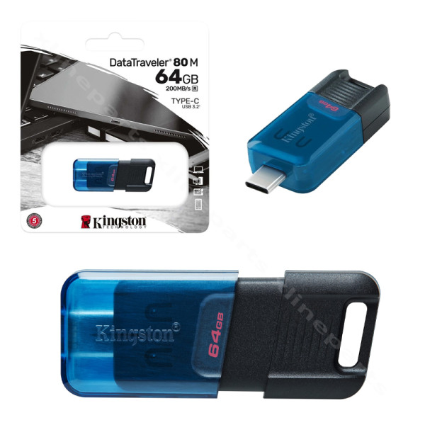 Στυλό Kingston DT80M USB-C 3.2 64GB μαύρο μπλε