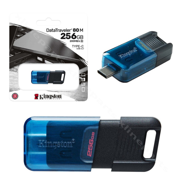 Στυλό Drive Kingston DT80M USB-C 3.2 256GB μαύρο μπλε