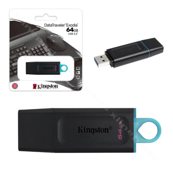 Флеш-накопитель Kingston Exodia USB 3.2 64 ГБ черный