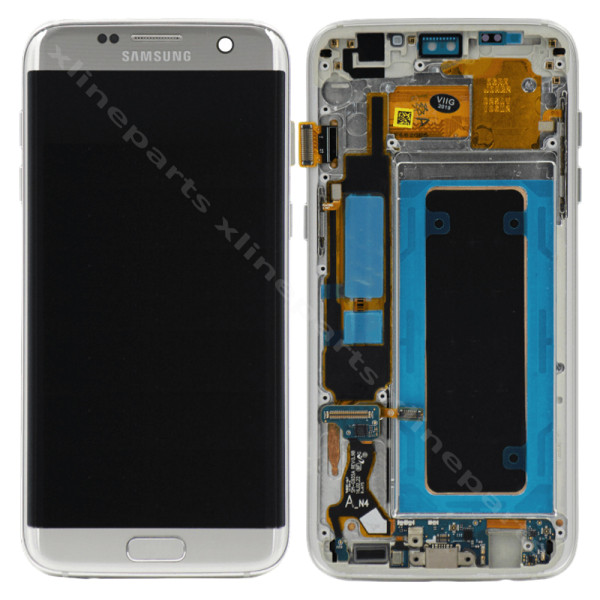 ЖК-экран в полной рамке Samsung S7 Edge G935 серебристый (оригинал)