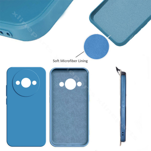 Задний чехол силиконовый в комплекте Xiaomi Redmi A3 синий