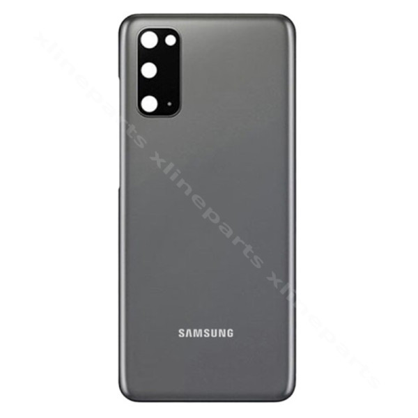 Задняя крышка аккумуляторного отсека Объектив камеры Samsung S20 G980 серый OEM*