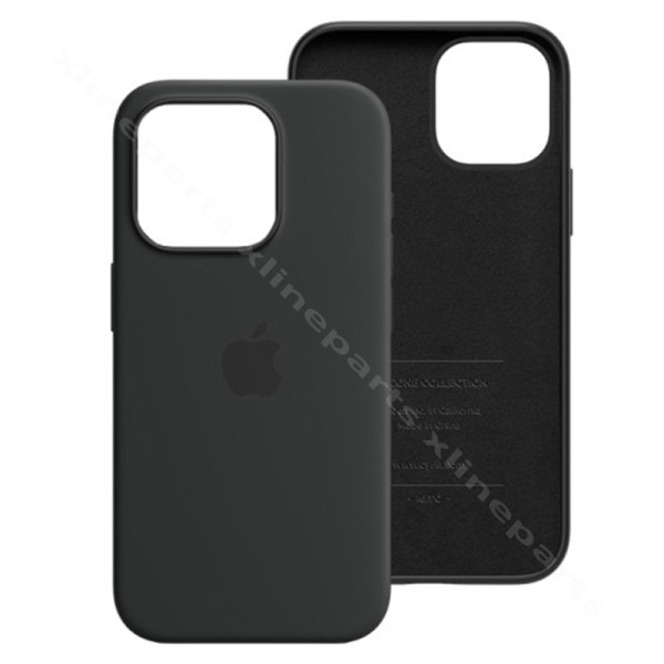Back Case Silicone Magsafe Apple iPhone 15 Pro Max black (Original)