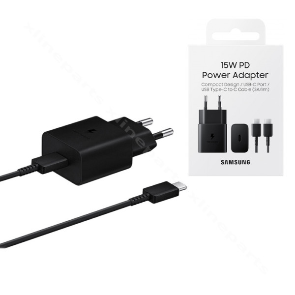 Charger USB-C with USB-C to USB-C Cable Samsung 15W EU black
