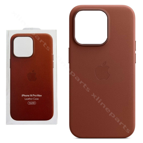 Back Case Leather Magsafe Apple iPhone 14 Pro Max umber (Original)