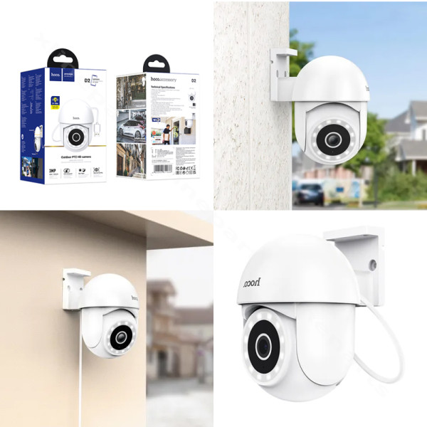 Security Camera Outdoor Hoco D2 FHD Wi-Fi white