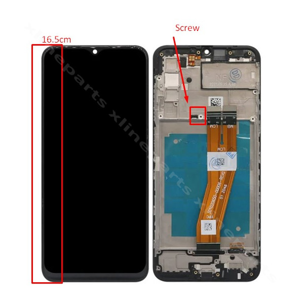 LCD Complete Frame Samsung A03s A037F black OCG