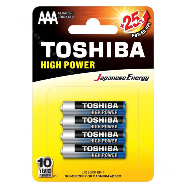 Battery Alkaline Toshiba LR03 AAA (4 Pcs)