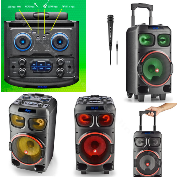 Speaker NGS Trolley Wild Dub Zero Microphone RGB 120W Wireless black