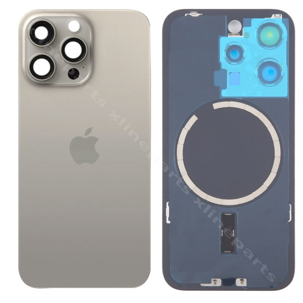 Back Battery Cover Lens Magsafe Apple iPhone 15 Pro natural OEM