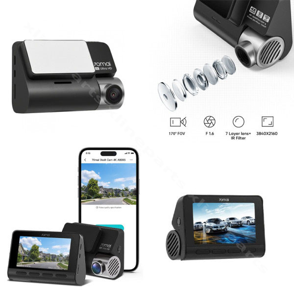 Dash Cam Xiaomi 70mai A800s 4K Wi-Fi GPS μαύρο