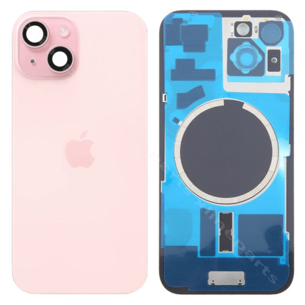 Κάμερα φακού πίσω καλύμματος μπαταρίας Magsafe Apple iPhone 15 ροζ