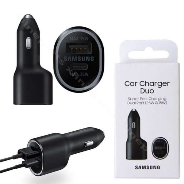 Φορτιστής αυτοκινήτου Dual USB/USB-C Samsung 40W μαύρο