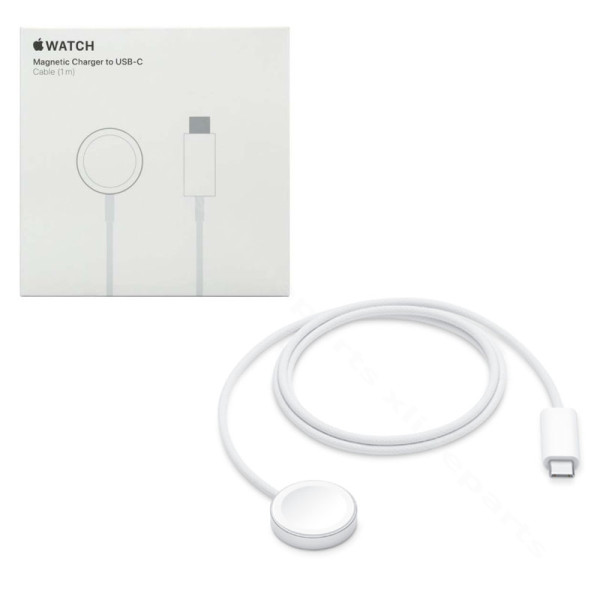 Γρήγορος ασύρματος φορτιστής Apple Watch USB-C 1m λευκό