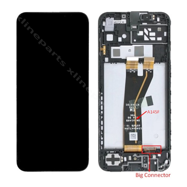 LCD Complete Frame Samsung A14 4G A145F black NoEU (Original)