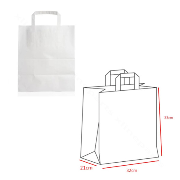 Take Away Craft Paper Bag 32x21x33cm white (250pcs)