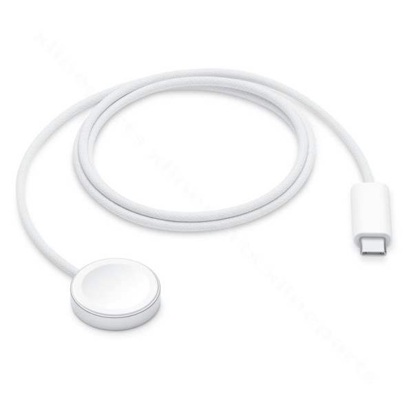 Fast Wireless Charger Braided Apple Watch USB-C 1m white Bulk