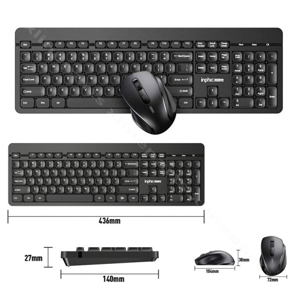 Keyboard and Mouse Combo Wireless Inphic V790 black