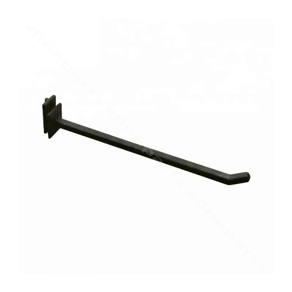 Punched Plastic Single Hook Shelf 14cm black