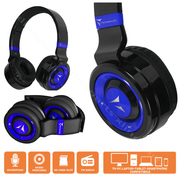 Headphone Techmade TM-046 Wireless blue