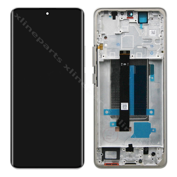 LCD Complete Frame Xiaomi Redmi Note 13 Pro Plus 5G white (Original)