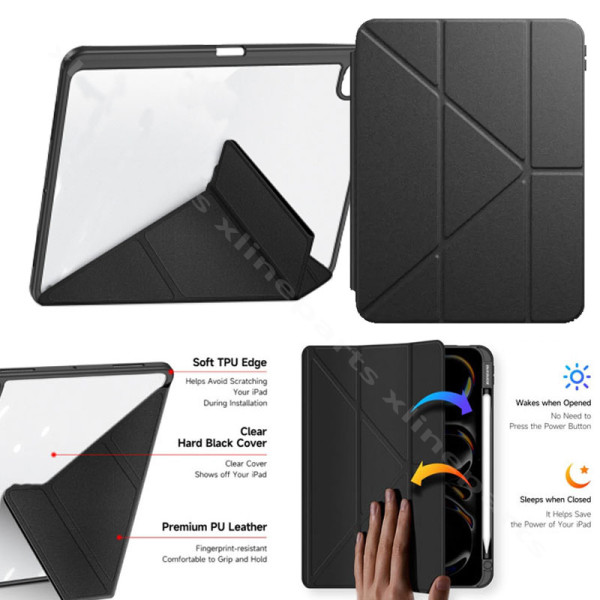 Tablet Case Y-Type Pencil Holder Samsung Tab S10 FE 10.9" X520/ X526 clear black